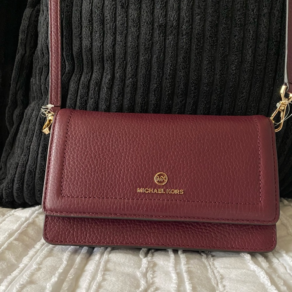 MICHAEL Michael Kors Brown Crossbody Bag with Textured Leather